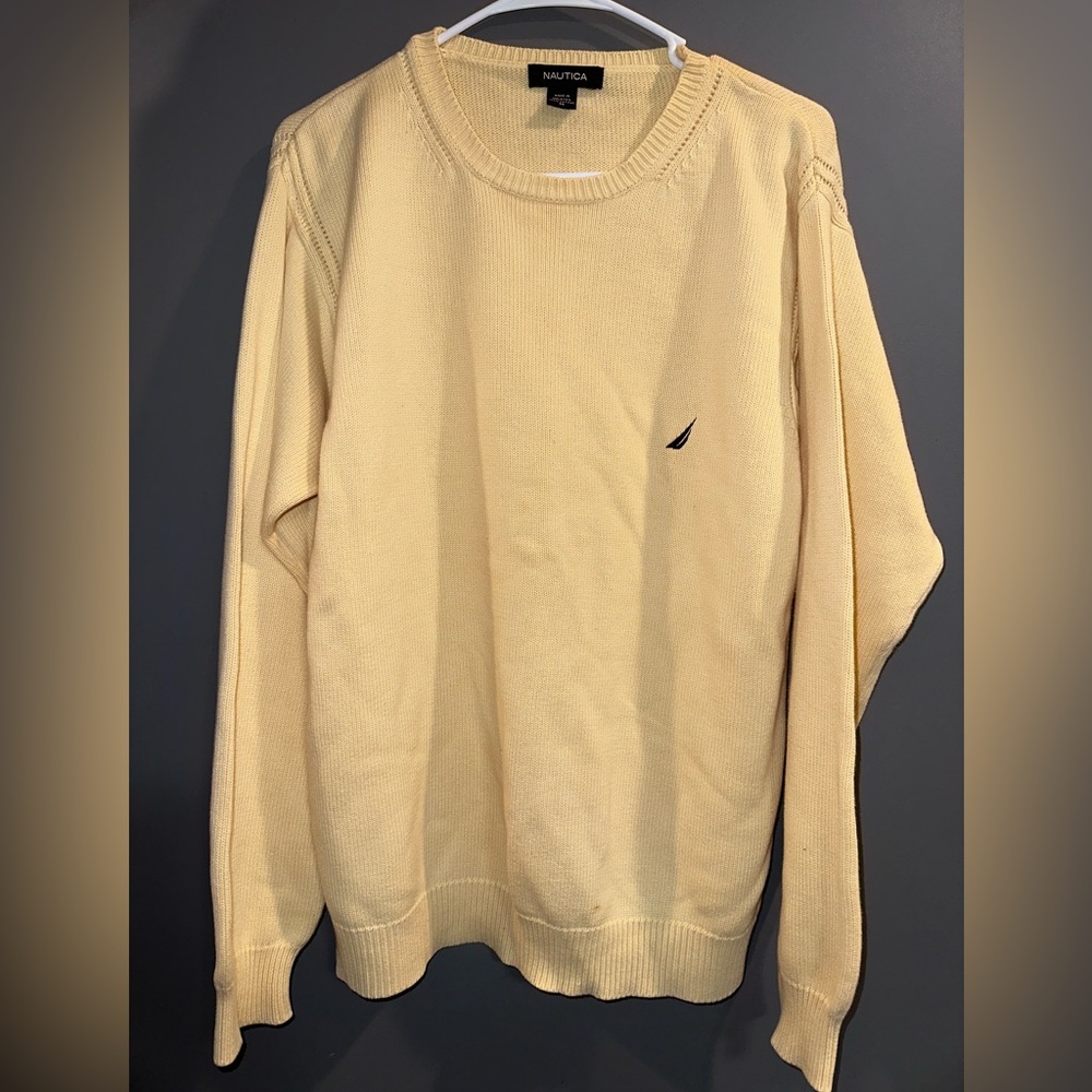Nautica Men's Yellow Crewneck Sweater
